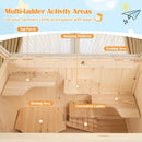 31.5 Inches Freestanding Hamster Cage Wooden Hamster Habitat Playpen-Natural by LJGDeals