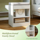 Vanity Table Set with Lighted Mirror and Cushion Stool by LJGDeals