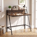 31.5" Industrial Desk with Raised Shelf Metal Frame by DirectDeals