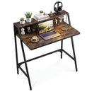 31.5" Industrial Desk with Raised Shelf Metal Frame by LJGDeals