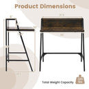31.5" Industrial Desk with Raised Shelf Metal Frame by LJGDeals