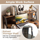 31.5" Industrial Desk with Raised Shelf Metal Frame by LJGDeals