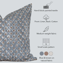 Aster Floral Block Printed Pillow Cover | Blue by Apartment No.3