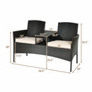Modern Patio Conversation Set with Built-in Coffee Table and Cushions by LJGDeals