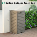 31 Gallon Large Outdoor Trash Can with Lid and Pull
