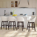 31 Inch Bar Stools Set of 4 Padded Bar Height Chairs with Rubber Wood Frame Swivel Seat-Beige by LJGDeals