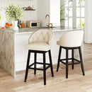 31 Inch Bar Stools Set of 4 Padded Bar Height Chairs with Rubber Wood Frame Swivel Seat-Beige by LJGDeals