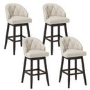31 Inch Bar Stools Set of 4 Padded Bar Height Chairs with Rubber Wood Frame Swivel Seat-Beige by LJGDeals