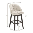 31 Inch Bar Stools Set of 4 Padded Bar Height Chairs with Rubber Wood Frame Swivel Seat-Beige by LJGDeals