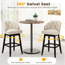 31 Inch Bar Stools Set of 4 Padded Bar Height Chairs with Rubber Wood Frame Swivel Seat-Beige by LJGDeals