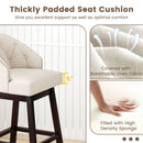 31 Inch Bar Stools Set of 4 Padded Bar Height Chairs with Rubber Wood Frame Swivel Seat-Beige by LJGDeals