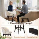 31 Inch Bar Stools Set of 4 Padded Bar Height Chairs with Rubber Wood Frame Swivel Seat-Beige
