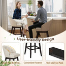31 Inch Bar Stools Set of 4 Padded Bar Height Chairs with Rubber Wood Frame Swivel Seat-Beige by LJGDeals