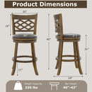 26 Inch Counter Height Bar Stools Set of 2 with Rubber Wood Frame by LJGDeals