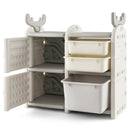 31 Inch Toy Chest and Bookshelf for Toddlers with Enclosed Cabinets and Pull-out Drawers by LJGDeals