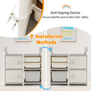 31 Inch Toy Chest and Bookshelf for Toddlers with Enclosed Cabinets and Pull-out Drawers