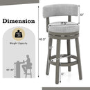 27/31 Inch Swivel Bar Stool with Upholstered Back Seat and Footrest by LJGDeals
