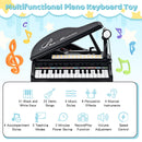 31 Keys Kids Piano Keyboard with Stool and Piano Lid-Black