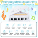 31 Keys Kids Piano Keyboard with Stool and Piano Lid-White