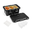 31 QT Insulated Food Pan Container with 3 Transparent One-Third Pans with Lids-Black by LJGDeals