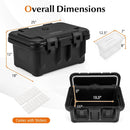 31 QT Insulated Food Pan Container with 3 Transparent One-Third Pans with Lids-Black by LJGDeals