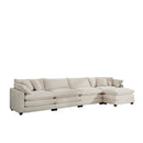 Modern Oversized Modular Cushion Sofa With Ottoman, Low Back, Deep Seating Sofa Set by Unique Piece Furniture