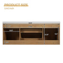Double Sink Bathroom Vanity, Cabinet & Soft Close Doors, Divided Drawers, Wall Mounted Storage - Wood by HouseOfZazla