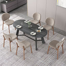 70.86 Inch Oval Dining Table, Rustic Style Dining Room Table