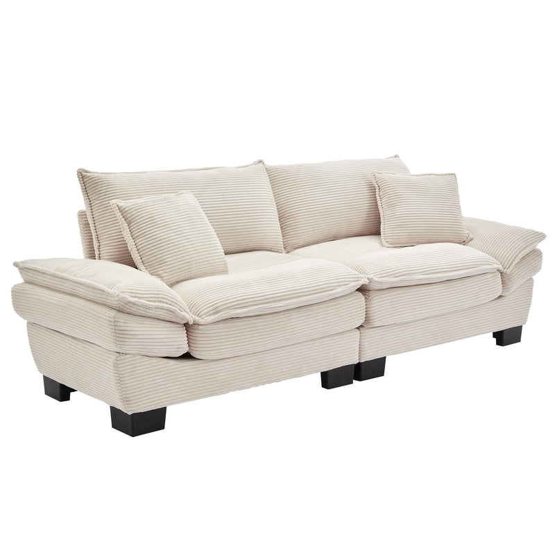 Walker Edison | Corduroy Cloud Loveseat Couch