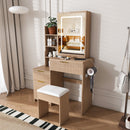 Modern Vanity Desk With 3 LED Lighting Modes, 4 Drawers by HouseOfZazla
