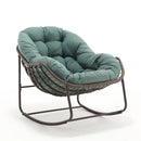 Indoor / Outdoor Oversized Wicker Egg Rocker Chair - Light Green by HouseOfZazla