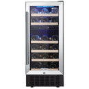 15 Inch Wine Cooler Refrigerators 28 Bottle Fast Cooling Low Noise Wine Fridge with Professional Compressor Stainless Steel, Digital Temperature Control Screen Built-in or Freestanding