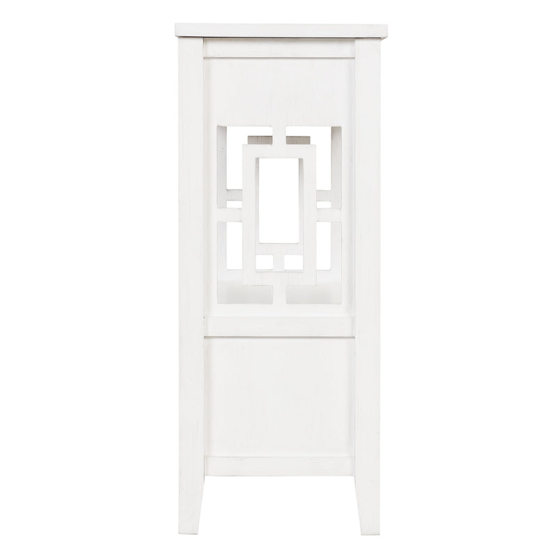 36" Farmhouse Pine Wood Console Table Entry Sofa Table with 4 Drawers & 1 Storage Shelf for Entryway Living Room Bedroom Hallway Kitchen (Antique White)