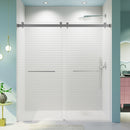 Frameless Double Sliding Soft-Close Shower Door, 3 / 8" (10Mm) Thick SGCC Tempered Glass Door, Matte by HouseOfZazla