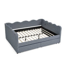 Queen Size Cozy Gingham Daybed with Two Storage Drawers and USB Port by HouseOfZazla