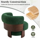 Modern 32" Wide Curved Sculptural Swivel Barrel Chair by HouseOfZazla