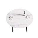 Modern Man-Made Stone Round Metal Dining Table-Position For 6 People by Unique Piece Furniture