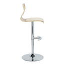 Folia - Mid Century Modern Adjustable Barstool With Swivel With Rounded T Footrest (Set of 2) by HouseOfZazla