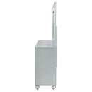 Arabesque - 6 Drawer Dresser With Mirror - Silver by HouseOfZazla