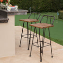 Outdoor Barstool With Angled Metal Legs - Brown by HouseOfZazla