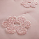 3-Piece Twin Floral Reversible Tufted Chenille Comforter Set