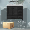 Bathroom Vanity With Ceramic Sink Combo, Abundant Storage Cabinet 2 Soft Close Doors And 5 Drawers by HouseOfZazla