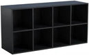 8-Cube Storage Shelf Bookcase - Wooden 4-Tier Floor Standing Open Bookshelf, Modern TV Stand up to 55 Inchs for Home and Office, Black by CozyNest Decor
