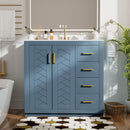 Bathroom Vanity With Sink, Storage Cabinet, Freestanding Set With 3 Drawers & Soft Closing Doors - Indigo by HouseOfZazla