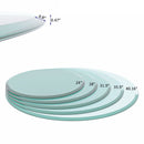 28" Round Tempered Glass Table Top Clear Glass Thick Beveled Polished Edge by HouseOfZazla