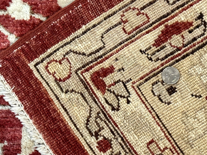Pakistani Chobi Rug 8x10, Red, Handmade