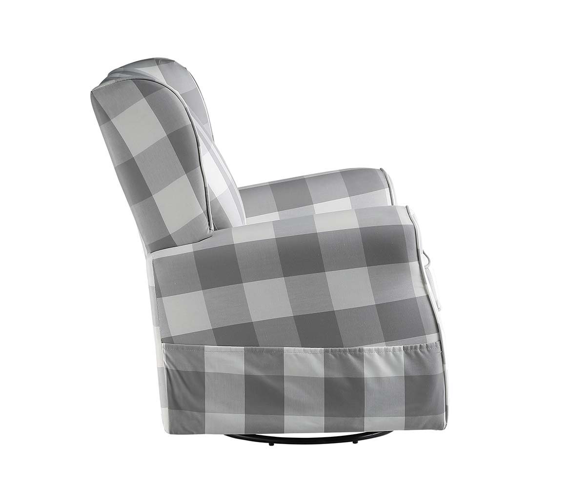 Patli - Swivel Chair With Glider - Gray Fabric, photo 3 of 7