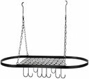 Sorbus® Pot and Pan Rack for Ceiling with Hooks — Decorative Oval Mounted Storage Rack — Multi-Purpose Organizer for Home, Restaurant, Kitchen Cookware, Utensils, Books, Household (Hanging Black) by CozyNest Decor