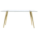 Gilman Rectangular 64-inch Glass Top Dining Table Gold