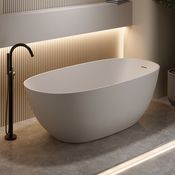 69'' Freestanding Bathtub Resin Stone Soaking Bathtub, photo 2 of 10